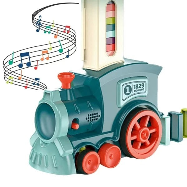 Borakom train électrique domino bleu lumière et musique